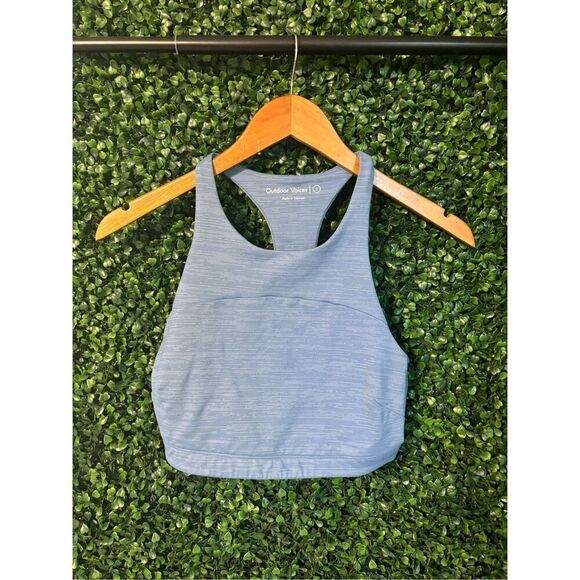 Outdoor Voices Blue High Neck Sports Bra Size Small - Picture 1 of 4